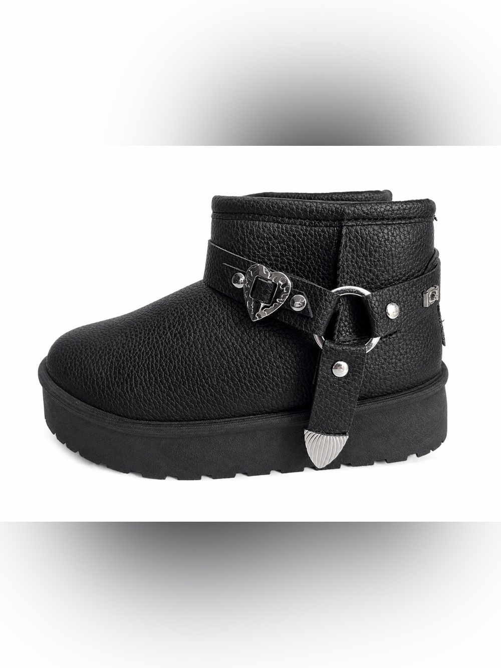Bebe Girls Platform Ankle Boots Black Size 12 NWT Cozy Fall Boots